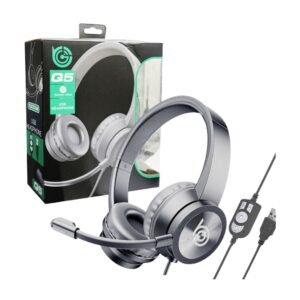 Tucci Q5 Wired Headphone - USB Headset - Grey