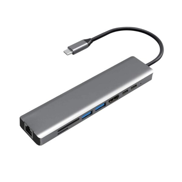 Type- C To HDMI 8 in 1 - HUB Type C Splitter 4K Thunderbolt 3 Docking Station Laptop Adapter - Lane RJ45 HDMI Computer - 2 X USB 3.1 - CHINA