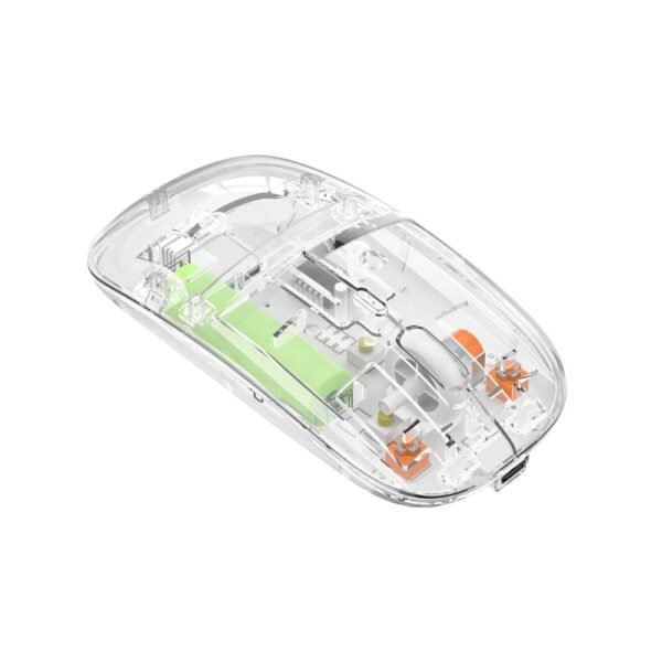 New Transparent Wireless + Bluetooth Dual-Mode Rechargeable Mouse - CHINA - Silent Clicks